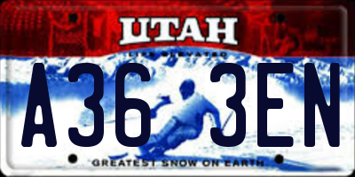 UT license plate A363EN