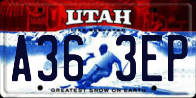 UT license plate A363EP