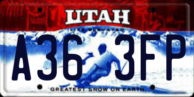 UT license plate A363FP