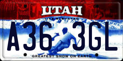UT license plate A363GL