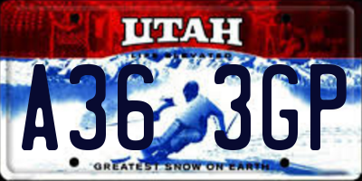 UT license plate A363GP