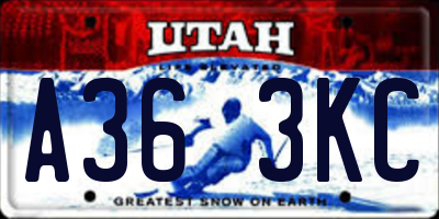 UT license plate A363KC