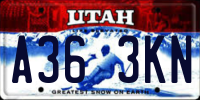 UT license plate A363KN