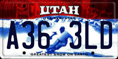 UT license plate A363LD