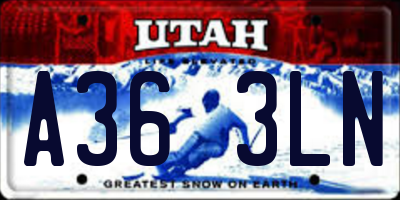 UT license plate A363LN