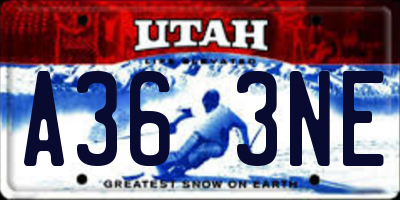 UT license plate A363NE