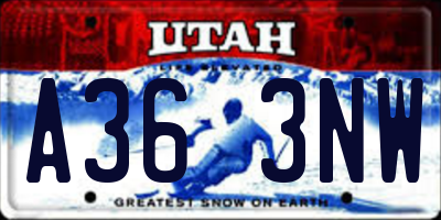 UT license plate A363NW