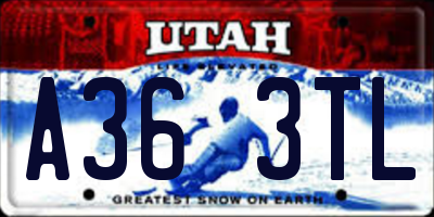 UT license plate A363TL