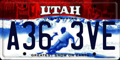 UT license plate A363VE