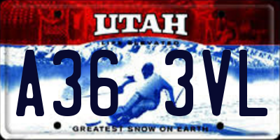 UT license plate A363VL