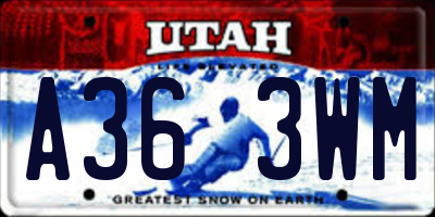 UT license plate A363WM