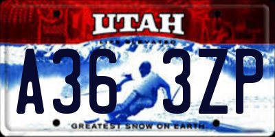 UT license plate A363ZP
