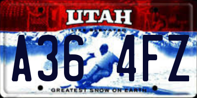 UT license plate A364FZ