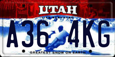 UT license plate A364KG