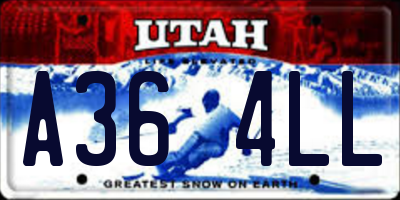 UT license plate A364LL
