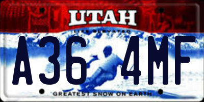 UT license plate A364MF