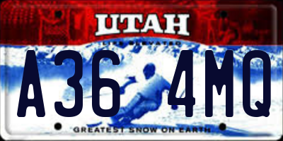 UT license plate A364MQ