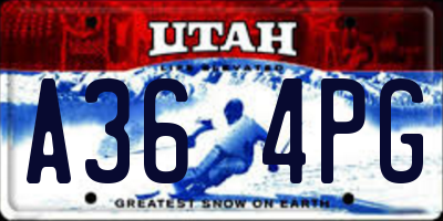 UT license plate A364PG
