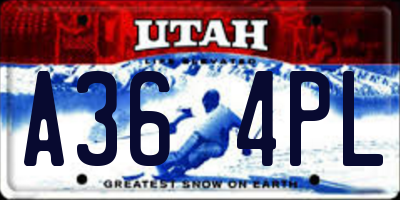 UT license plate A364PL