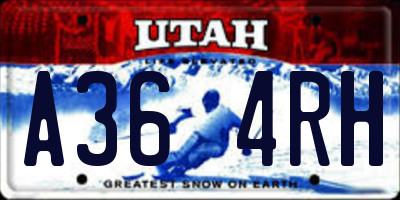 UT license plate A364RH