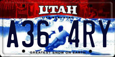 UT license plate A364RY