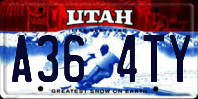 UT license plate A364TY