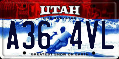 UT license plate A364VL