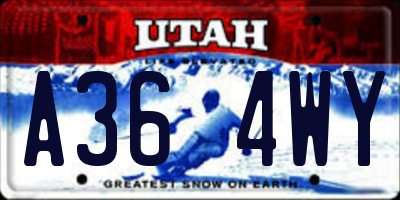 UT license plate A364WY