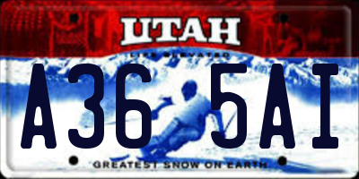 UT license plate A365AI