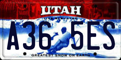 UT license plate A365ES