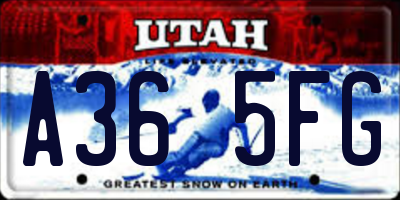 UT license plate A365FG