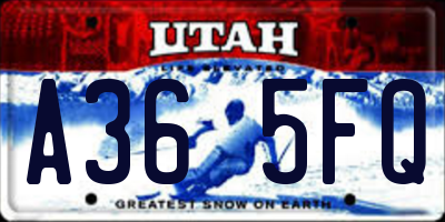 UT license plate A365FQ