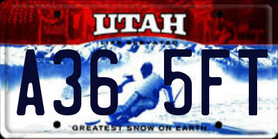 UT license plate A365FT