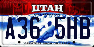 UT license plate A365HB