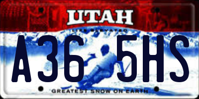 UT license plate A365HS
