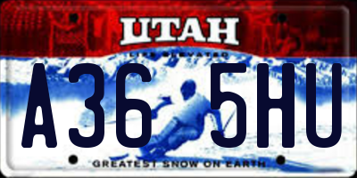 UT license plate A365HU