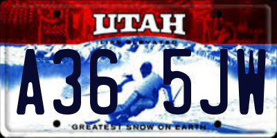 UT license plate A365JW