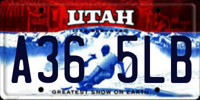 UT license plate A365LB
