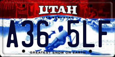 UT license plate A365LF
