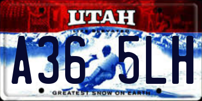UT license plate A365LH
