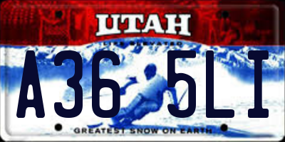 UT license plate A365LI