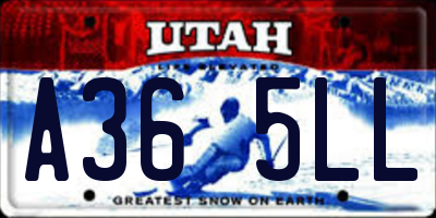 UT license plate A365LL