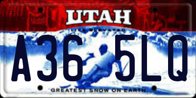 UT license plate A365LQ