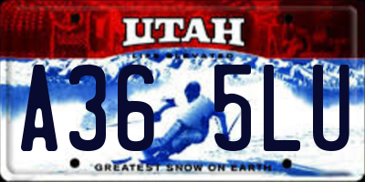 UT license plate A365LU