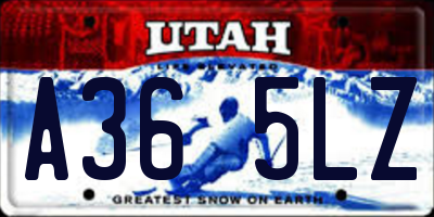 UT license plate A365LZ