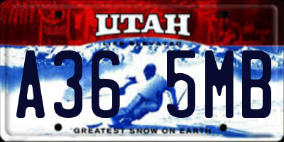 UT license plate A365MB