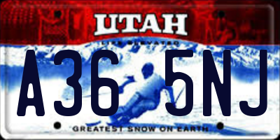 UT license plate A365NJ