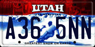 UT license plate A365NN