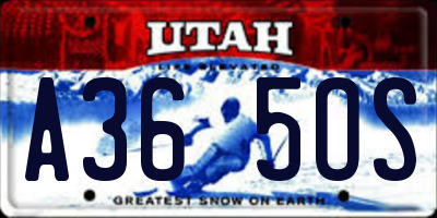 UT license plate A365OS
