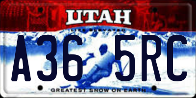 UT license plate A365RC